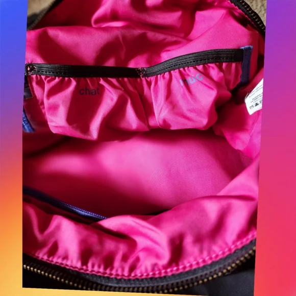 LULULEMON ATHLETICA BLACK NYLON DUFFEL BAG
